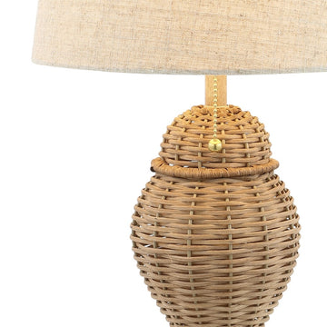 Margie Wicker 20.5" Bohemian Rustic Iron LED Table Lamp - JONATHAN Y
